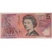 AUSTRALIA 1995 . FIVE 5 DOLLAR BANKNOTES . EVANS/FRASER . CONSECUTIVE PAIR . NARROW BAND
